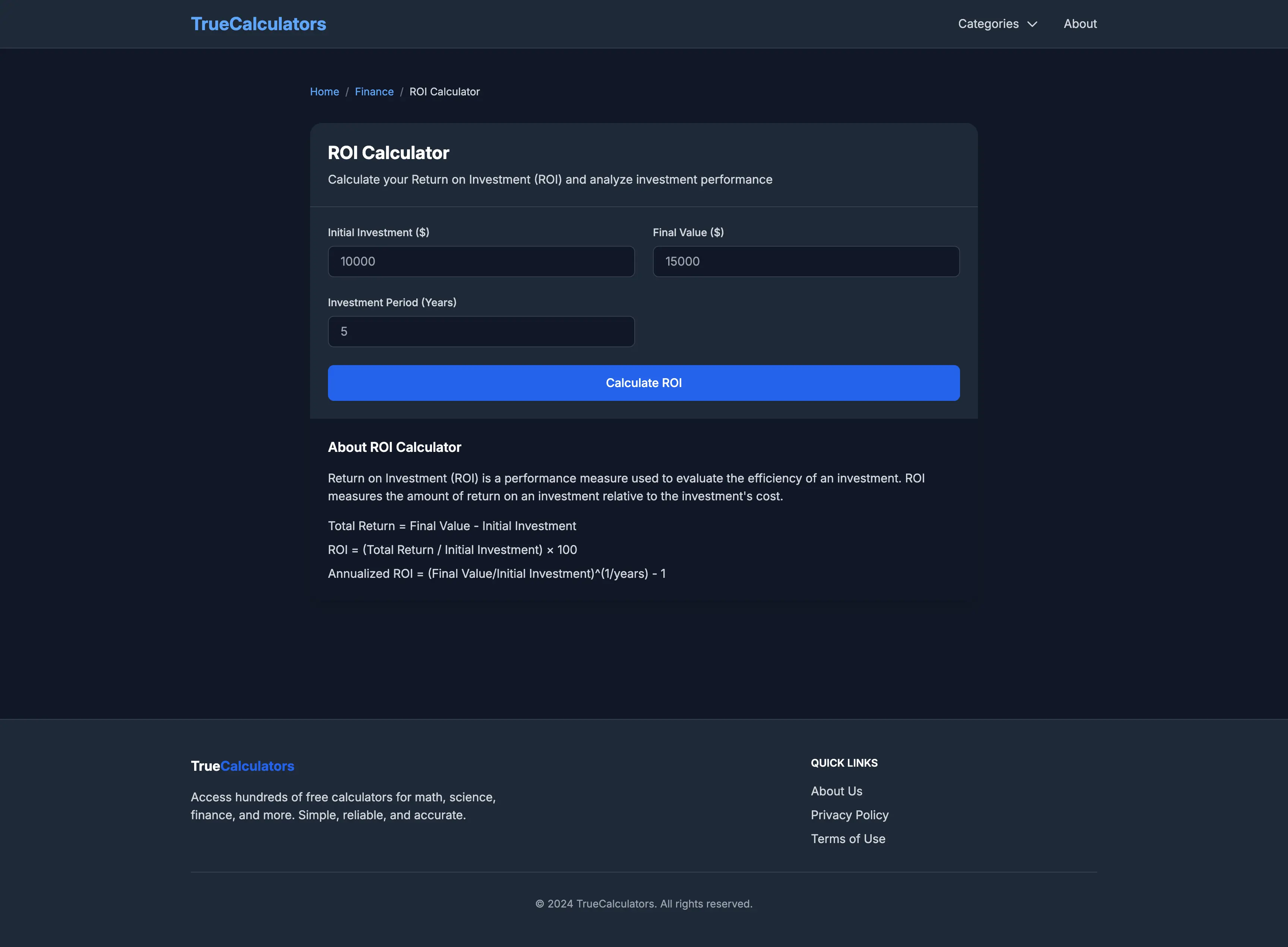 Calculator Interface